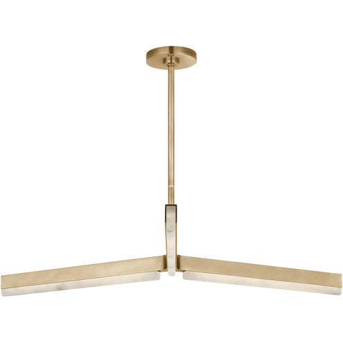 Visual Comfort Architectural KWCH70627HABALB Modern Kelly Wearstler Linea LED 42 inch Antique Brass Chandelier Ceiling Light