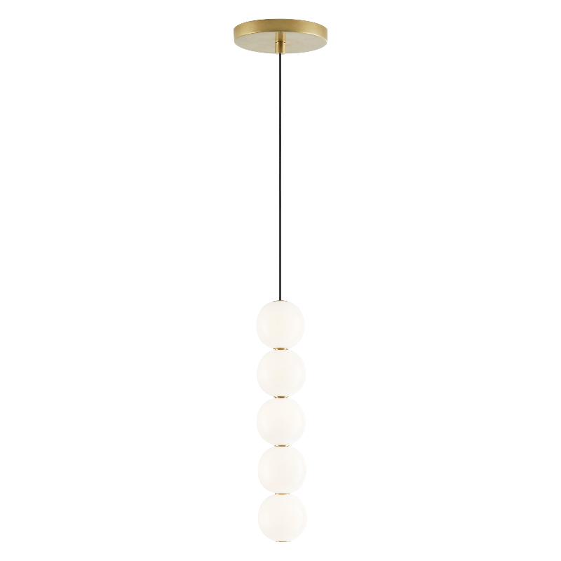 Visual Comfort Architectural 700TDOBT5NB-LED927 Modern 3" Orbet 5-lt LED Pendant Ceiling Light - 120-277V - CCT: 2700K - Finish: Natural Brass