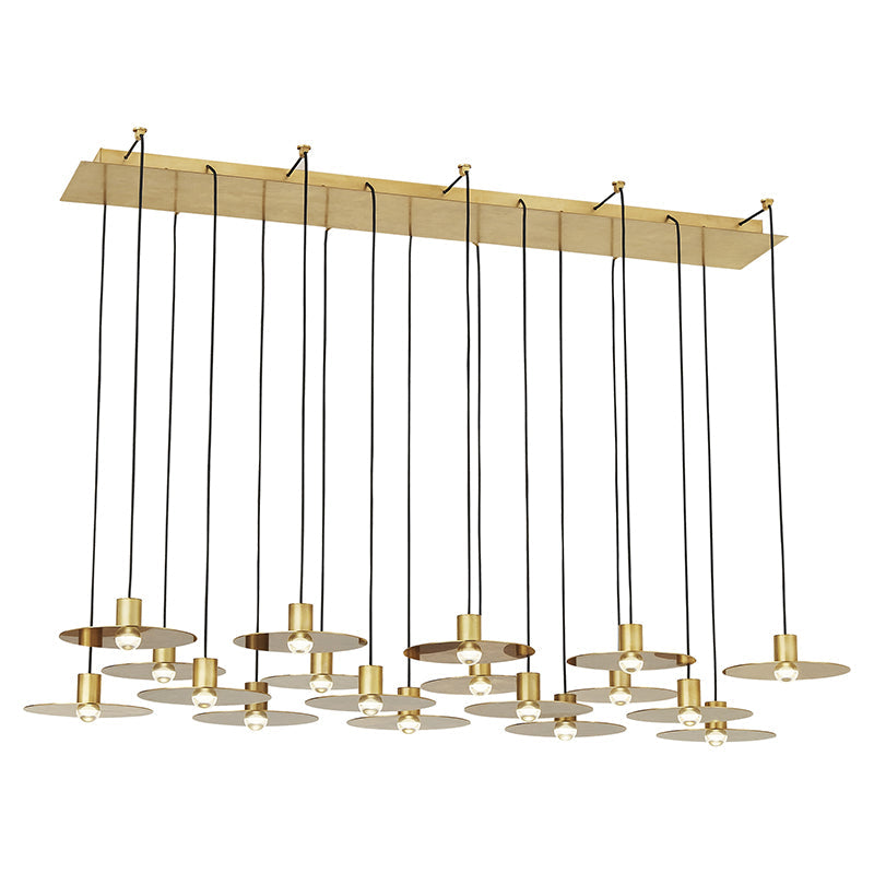 Visual Comfort Architectural 700TRSPEVS18TNB-LED930277 Modern  50" Eaves 18-lt LED Chandelier Light - 277V - CCT: 3000K - Finish: Natural Brass