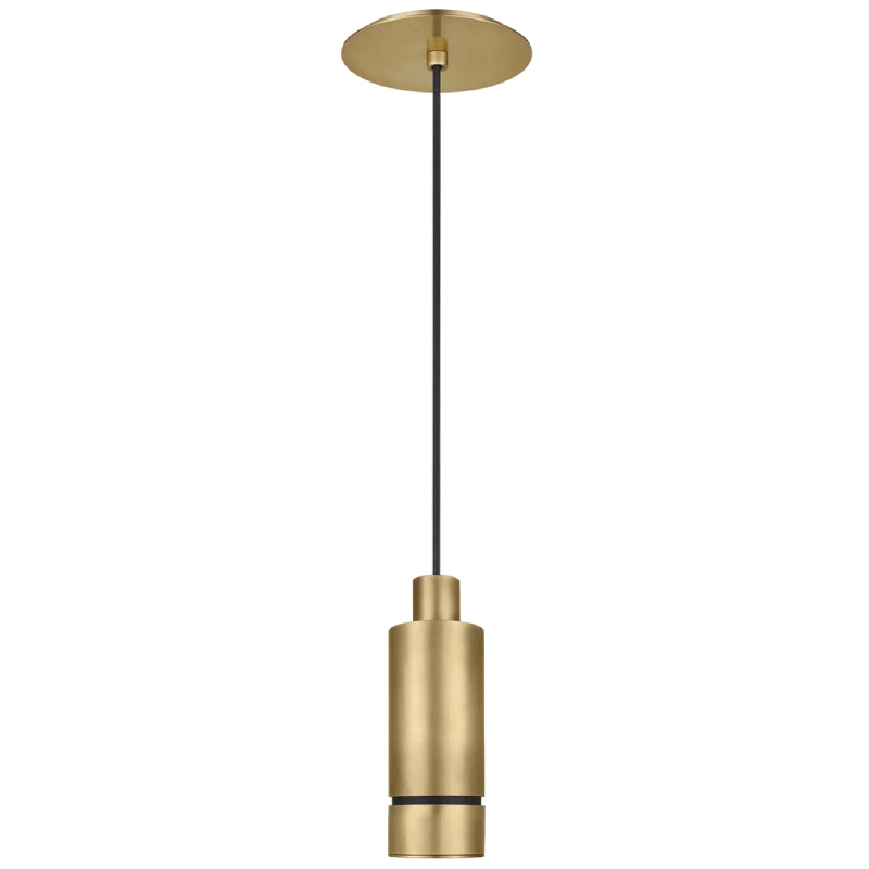 Visual Comfort Architectural 700TDSOT9NB-LED927 Modern Mick De Giulio Sottile Small 1-lt 3" Line-Voltage Pendant Ceiling Light - Finish: Natural Brass