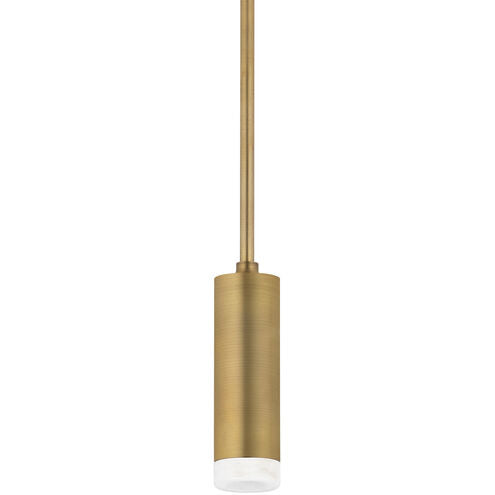 CSL Lighting LX3ST-27-PBR-ALA Luxe Pendent Light with Alabaster Bezel - 3.5"W - Patina Brass