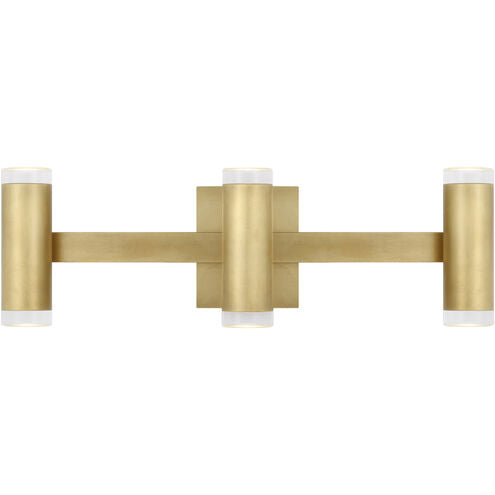 Visual Comfort Architectural 700BCDBS3HNB-LED930 Modern 19.5" Dobson II 3-lt Tall LED Wall / Bath Light - 120V - CCT: 3000K - Finish: Natural Brass