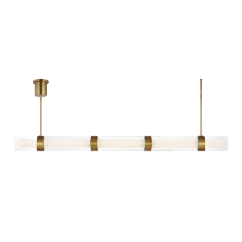 Visual Comfort Architectural 700LSWIT5R-LED930 Modern 56" Wit LED Linear Suspension Ceiling Light - 120-277V - CCT : 3000K - Finish: Aged Brass