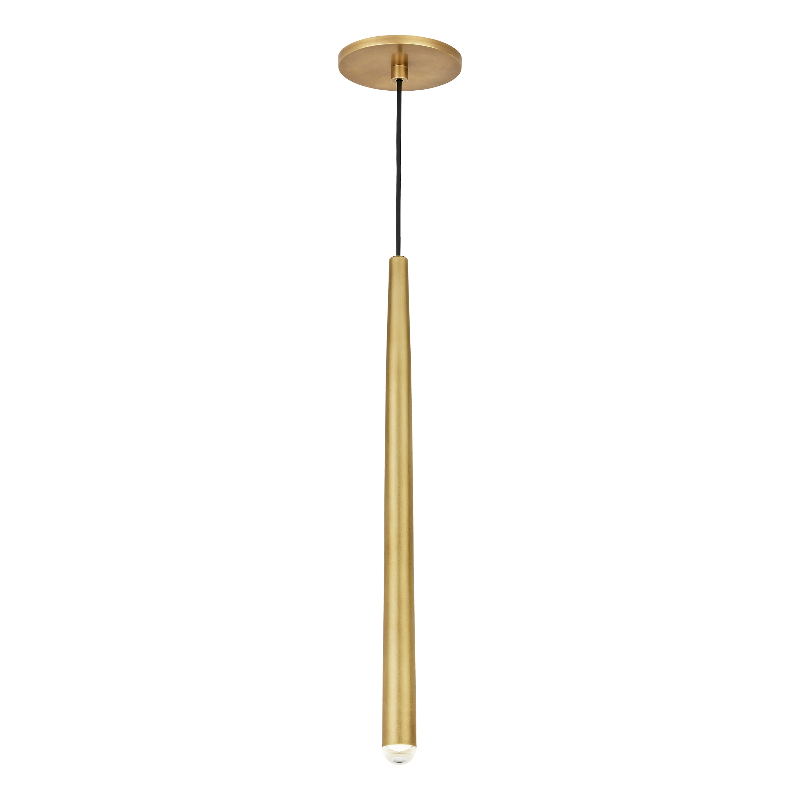 Visual Comfort Architectural 700TRSPPYL1RNB-LED930 Modern 1" Pylon 1-lt LED Pendant Ceiling Light - 120V-277V - CCT: 3000K - Finish: Natural Brass