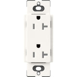 Lutron SCRS-20-TR-BW Claro 20A 125V Tamper Resistant Duplex Receptacle, Brilliant White Finish