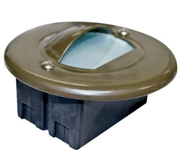 Dabmar Lighting LV702-CP Cast Aluminum Round Hooded Step Light G4, Wattage 10W, Voltage 12V, Copper Finish