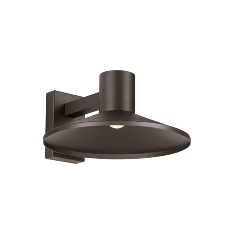 Visual Comfort Architectural 700OWASHL92716DZUNVSP Modern Ash 16" LED Outdoor Wall Light With Surge Protection - Lens: Clear Dome - CCT: 2700K Low Output - Finish: Bronze