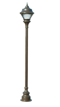 Dabmar Lighting GM9001-L20-30K-BZ Cast Aluminum 1 Post Top Fixture Pole + Base G24 LED, Voltage 120V-277V, Color Temperature 3000k, Bronze Finish