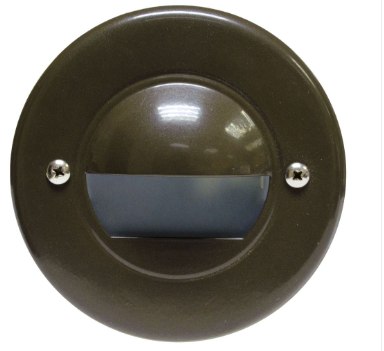 Dabmar Lighting LV702-L3-64K-CP Cast Aluminum Round Hooded Eyelid Step Light G4 LED, Wattage 3W, Voltage 12V, Color Temperature 6400k, Copper Finish
