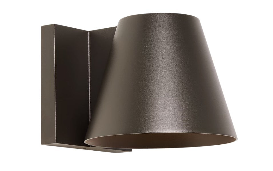 Visual Comfort Architectural 700WSBOW6Z-LED830-277 Modern 6" Sean Lavin Bowman LED Outdoor Wall Light - 80 CRI - 277V - CCT: 3000K - Finish: Bronze