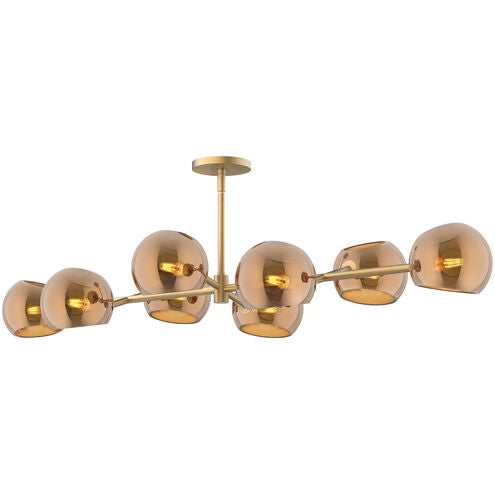 Alora Mood LP548848BGCP Willow 8 Light 48.25 inch Brushed Gold Linear Pendant Ceiling Light in Copper