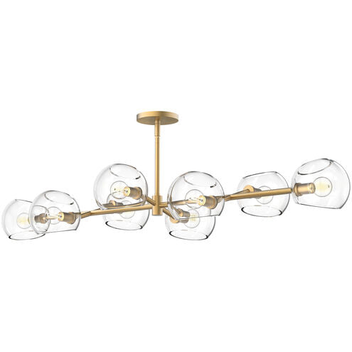 Alora Mood LP548848BGCL Willow 8 Light 48.25 inch Brushed Gold Linear Pendant Ceiling Light in Clear