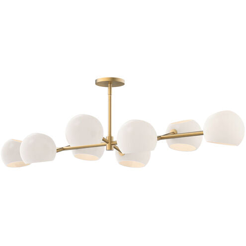 Alora Mood LP548848BGOP Willow 8 Light 48.25 inch Brushed Gold Linear Pendant Ceiling Light in Opal Glass