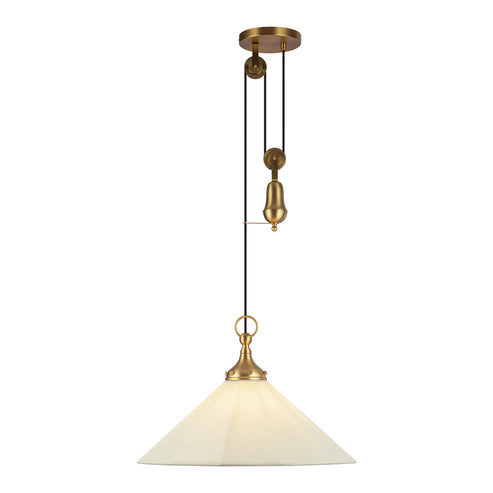 Alora Mood PD447120BGWL Ellen 1 Light 20 inch Brushed Gold and White Linen Pendant Ceiling Light