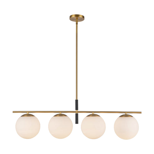 Alora Mood LP421437BGOP Zuri 4 Light 37 inch Brushed Gold and Opal Glass Linear Pendant Ceiling Light