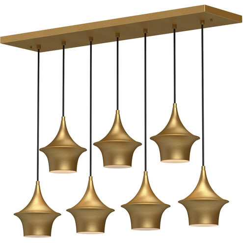 Alora Mood LP523036BG Emiko 7 Light 36.13 inch Brushed Gold Linear Pendant Ceiling Light