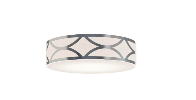 AFX Lighting LAKF20LAJUDNP Lake 20 Inch CCT LED Drum Flush Mount In Painted Nickel With White Acrylic Diffuser