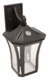 AFX Lighting SATW091508L30ENBK Stratford 15 Inch Tall LED Outdoor Wall Sconce In Black With Crackle Glass Diffuser