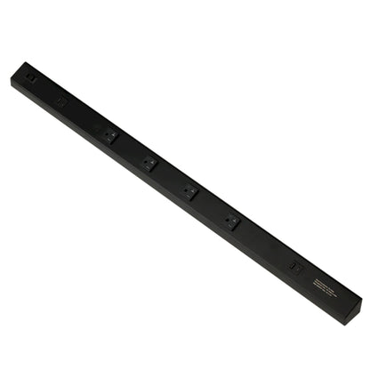 American Lighting ATOM-120V-36-BK Atom 36" Power Strip, 4 Receptacles, 2 USB-A/C, Voltage 120V, Black Finish