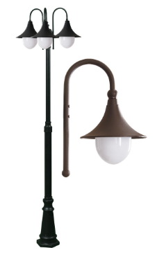 Dabmar Lighting GM9903-BZ Cast Aluminum Marquee 3 Light Post Incandescent Fixture E26 No Lamp, Voltage 120V, Bronze Finish