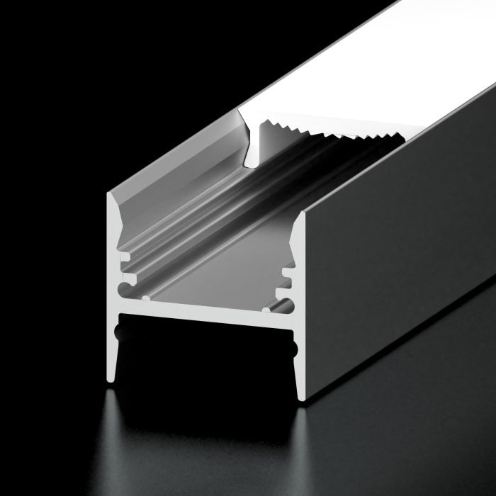 Diode LED DI-CHB-A1-48W 48 inch A1 Channel Bundle for LED Tape Light White Finish, Frosted Lens, (1) Open (1) Closed End Caps, (2) Mounting Clips (1) Retaining Clip