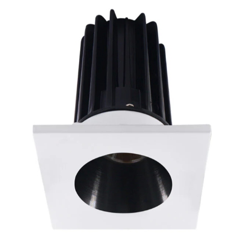 Lotus LED Lights LED-2-S8W2-5CCT-2RRBK-2STWH-60D 2 inch Recessed Downlight LED, Wattage 8W, Multi-Color Temperature, Lumens 600 lm, 60° Beam Angle, Black Reflector, Square White Trim
