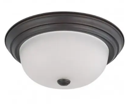 Nuvo 60-3146 13in Flush Mount Fixture, 2-light, Mahogany Bronze