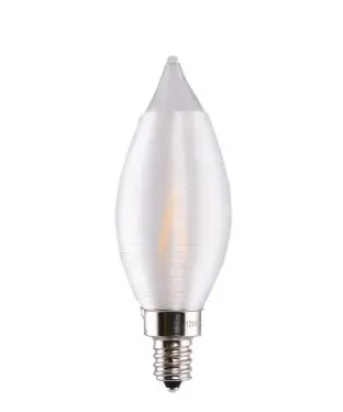 SATCO S11304 LED CA11 Bulb, 20W Inc. Retrofit, Dim, E12, Wattage 2W, Lumens 150 lm, Voltage 120V, Color Temperature 2700K, Satin Spun