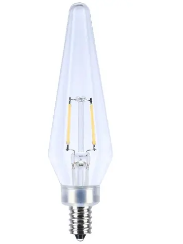 SATCO S12140 Prismatic HX11 Bulb, E12, Wattage 2W, Lumens 150 lm, Voltage 120V, Color Temperature 2700K, Clear