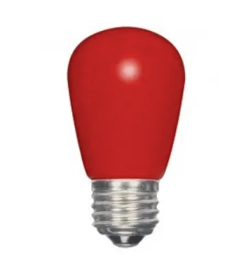 SATCO Lighting S9170 LED S14 Specialty and Indicator Ceramic Red Bulb, Medium Base, Wattage 1.4W
