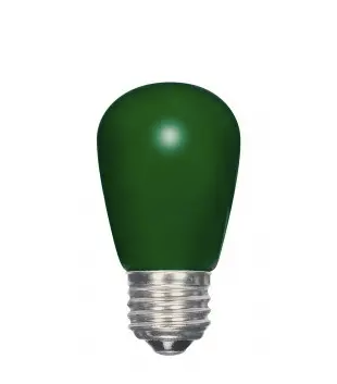 SATCO Lighting S9171 LED S14 Specialty and Indicator Ceramic Green Bulb, Medium Base, Wattage 1.4W