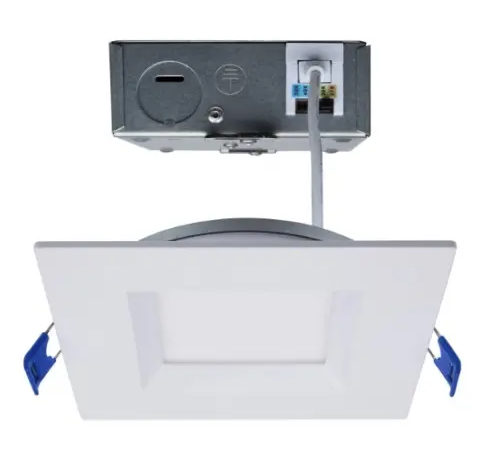 SATCO S11871 LED 4-in Low Prof Square Downlight w/Remote Driver, Wattage 12W, Multi-Color Temperature, White