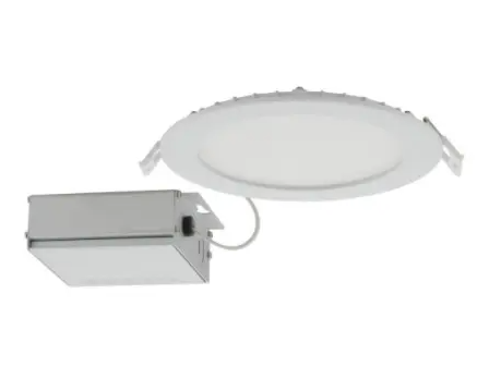 SATCO S11827 6-in Round LED Downlight, Direct Wire, Edge-lit, Wattage 12W, Multi-Color Temperature