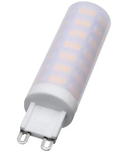 SATCO S12333 LED T6 Bulb, G9, Wattage 6.5W, Lumens 650 lm, Voltage 120V, Color Temperature 3000K, Frosted