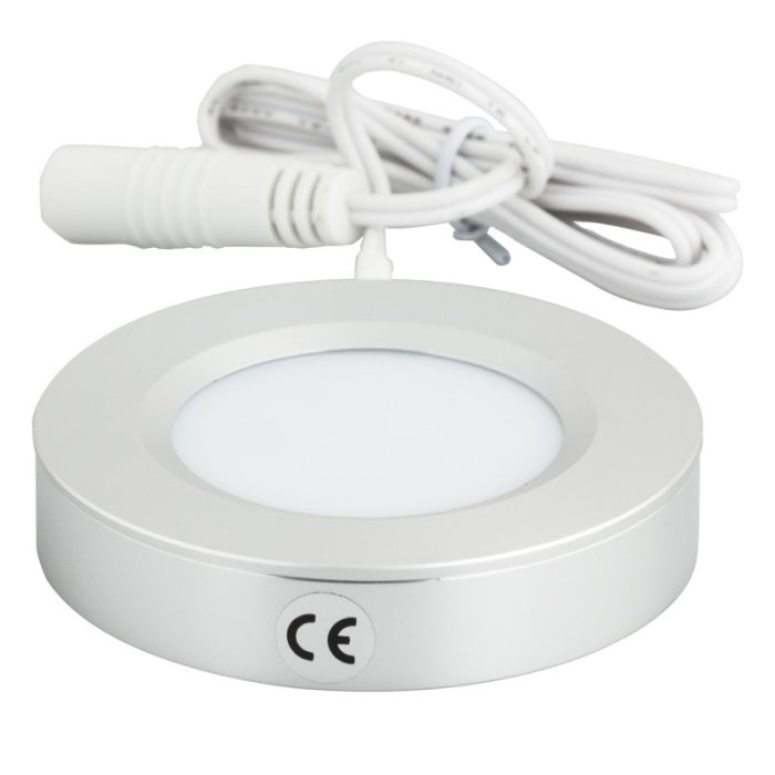 Task Lighting L-PS-FR-3BA-40 LED Puck Light, Brushed Aluminum Finish, Wattage 3W, Lumens 180lm, Voltage 12V, Color Temperature 4000K