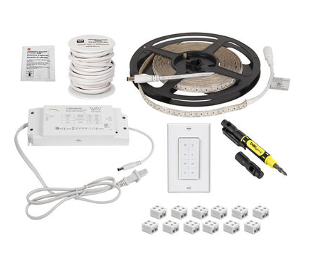 Task Lighting L-VK2Z2A-16-50 16' Vivid LED Strip Light Kit, 2 Zone, 2 Area, Color Temperature 5000K, Wattage 2.8W / FT, 225 Lumens / FT, Voltage 12V