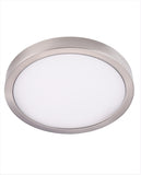 Cyber Tech Lighting C2211RD-DISK/NS 8″ Round Flush Mount Ceiling Fixture – 22W, 3000K Color Temp., 1540 Lumens - Nickel Satin