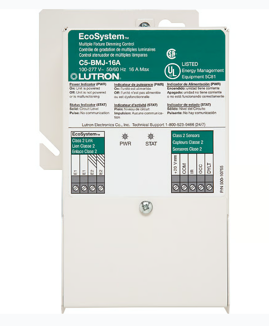 Lutron C5-BMJ-16A EcoSystem Dimming Power Module for 3-Wire Dimming Ballasts, 16A, 100-277V
