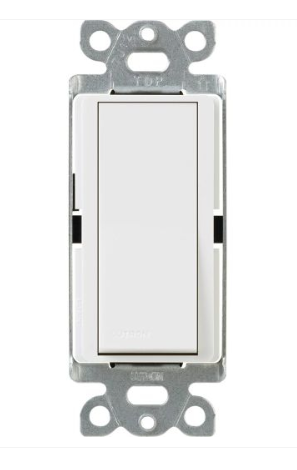 Lutron  CA-1PS-WH Claro Single-pole Switch - 15A - White Finish