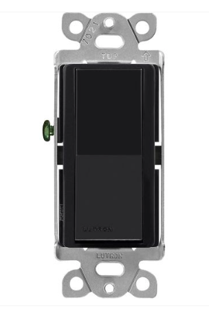 Lutron  CA-3PS-BL Claro 3-Way Switch - 15A - Black Finish