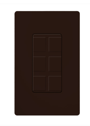 Lutron CA-6PF-BR Multi-port Frame - Field Customizable - Brown Finish
