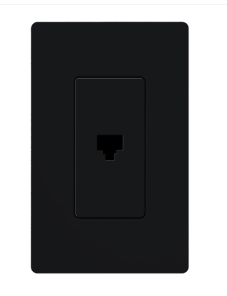 Lutron CA-PJ-BL Claro Phone Jack - Black Finish