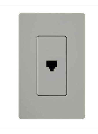 Lutron CA-PJ-GR Claro Phone Jack - Grey Finish