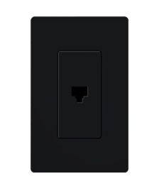 Task Lighting CA-PJH-BL Claro Single Phone Jack, Black Finish