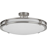 AFX Lighting CAC142400L5AJD1 Carlisle 14 Inch LED CCT Semi-Flush Mount In Satin Nickel With White Acrylic Diffuser