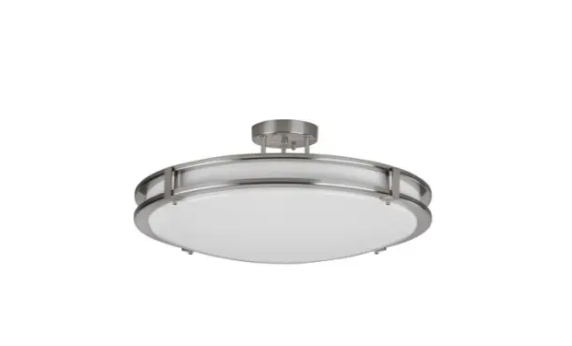 AFX Lighting CAC14L5AJUDSN Carlisle LED 14 inch Satin Nickel Semi-Flush Mount Ceiling Light, Voltage: 120-277V, Wattage 27W, Lumens 2360Lm