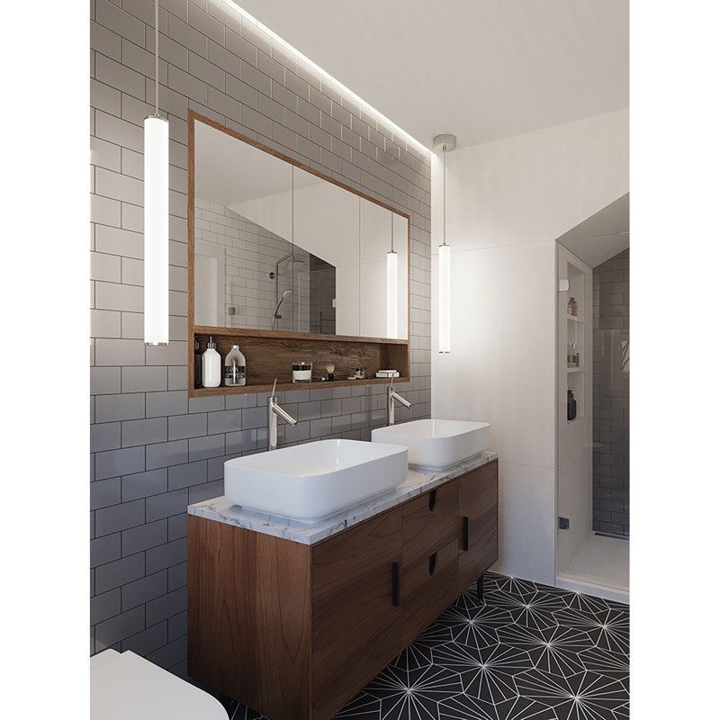 AFX Lighting CADP48L30UDBK Caden 5 Inch LED Pendant In Black With White ...