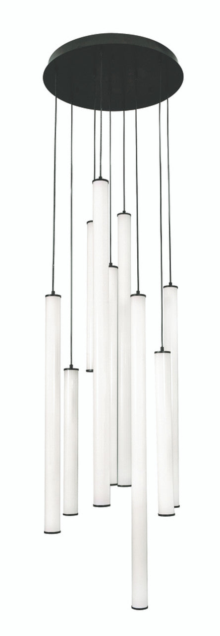 AFX Lighting CADP99L30UDBKRND9 264W LED Caden Pendant, Round, 9-Light, 120V-277V, 3000K, Black