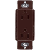 Lutron CAR-15-BR Claro 15A Duplex Receptacle, Brown Finish