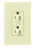 Lutron CAR-15-DDTR-AL Claro 15A Tamper Resistant Receptacle - Dual Dimming - Almond Finish